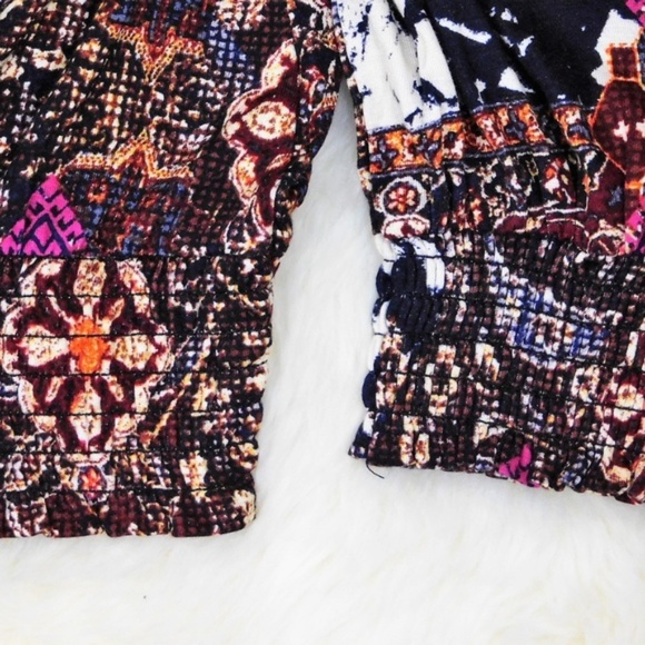 Cupio Smocked Top Boho Peasant Long Sleeve M New - Picture 4 of 8